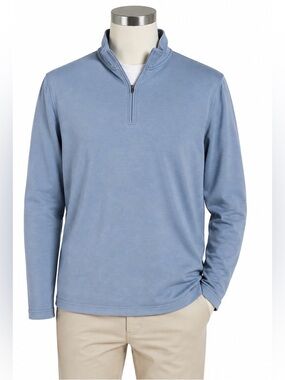 J Crew Factory men’s Performance quarter-zip pullover BR832 blue Sz XL